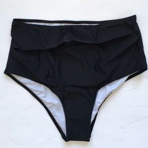 Coskaka Black High Waisted Swim Bottoms L